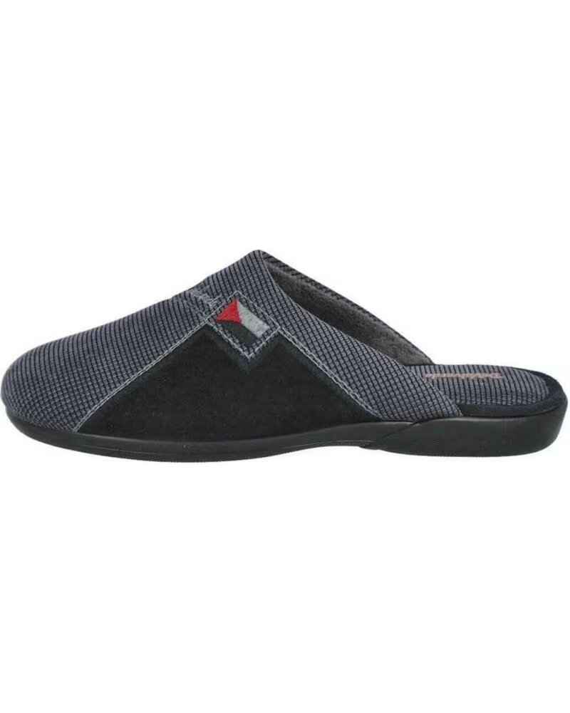 DEVALVERDE PANTOUFLES 070-962237 POUR HOMME EN NOIR NEGRO