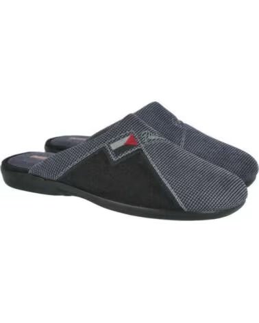DEVALVERDE PANTOUFLES 070-962237 POUR HOMME EN NOIR NEGRO