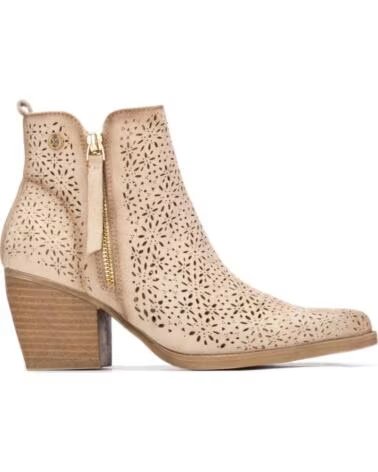 XTI 145037 STIEFELETTEN MIT PERFORATIONEN UND GEOMETRISCHEM ABSATZ BEIGE