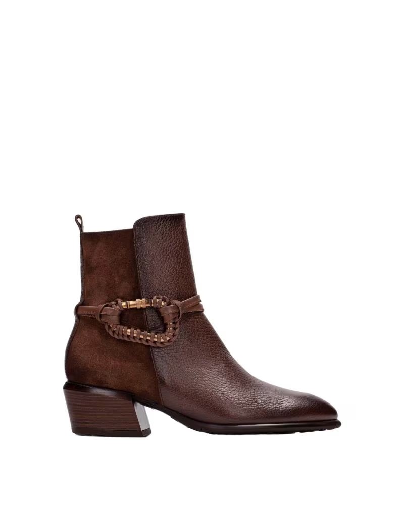 HISPANITAS Botines 205-254297 en marron para mujer AVELLANA