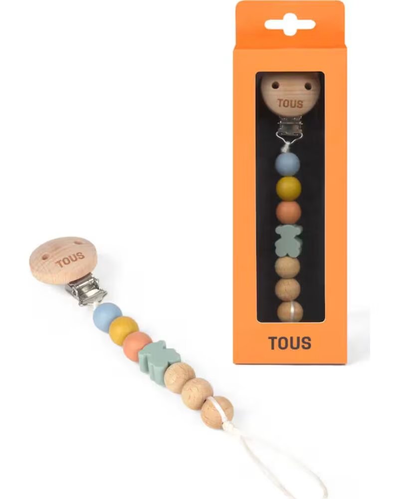 TOUS PRENDEDOR DE CHUPETA BABY COM CONTAS MULTICOLORIDAS MULTICOLOR