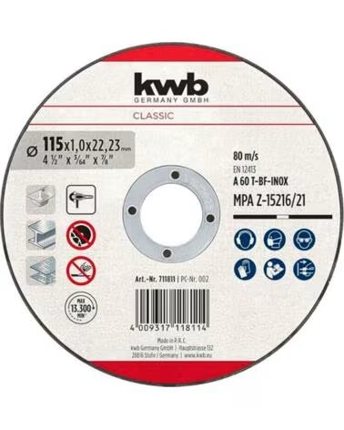 KWB TRENNSCHEIBE FÜR METALL UND EDELSTAHL 115MM MULTICOLOR