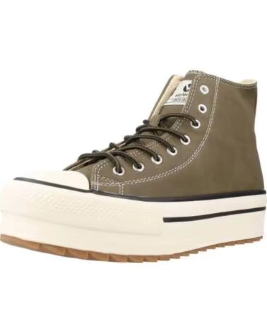 BASKETS VICTORIA TRIBU 1061123 DOUBLE EFFET CUIR KAKI VERDE