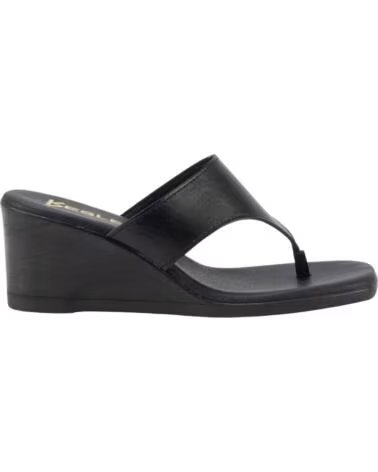 KESLEM 6056 WEDGE SANDALS IN BLACK NEGRO