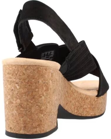 CLARKS SANDÁLIAS DE PLATAFORMA NERISA WEST EM PELE PRETA BLACK