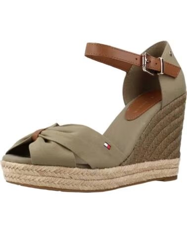 TOMMY HILFIGER PLATEAU SANDALEN 1000074335 BASIC OPEN TOE HIGH WEDGE GRÜN GXRWOODRI