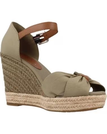 TOMMY HILFIGER PLATEAU SANDALEN 1000074335 BASIC OPEN TOE HIGH WEDGE GRÜN GXRWOODRI