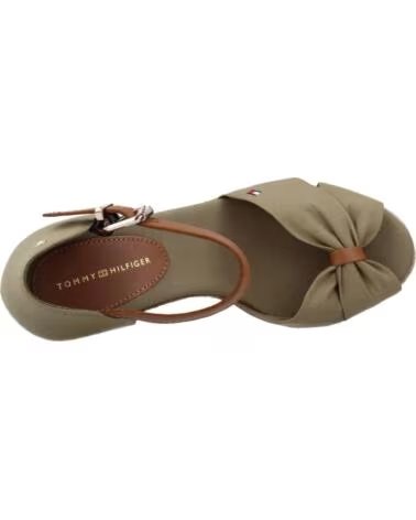 TOMMY HILFIGER PLATEAU SANDALEN 1000074335 BASIC OPEN TOE HIGH WEDGE GRÜN GXRWOODRI