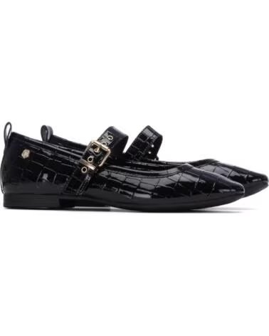 CARMELA 162562 BLACK PATENT MARY JANE SHOES WITH GOLD BUCKLE NEGRO