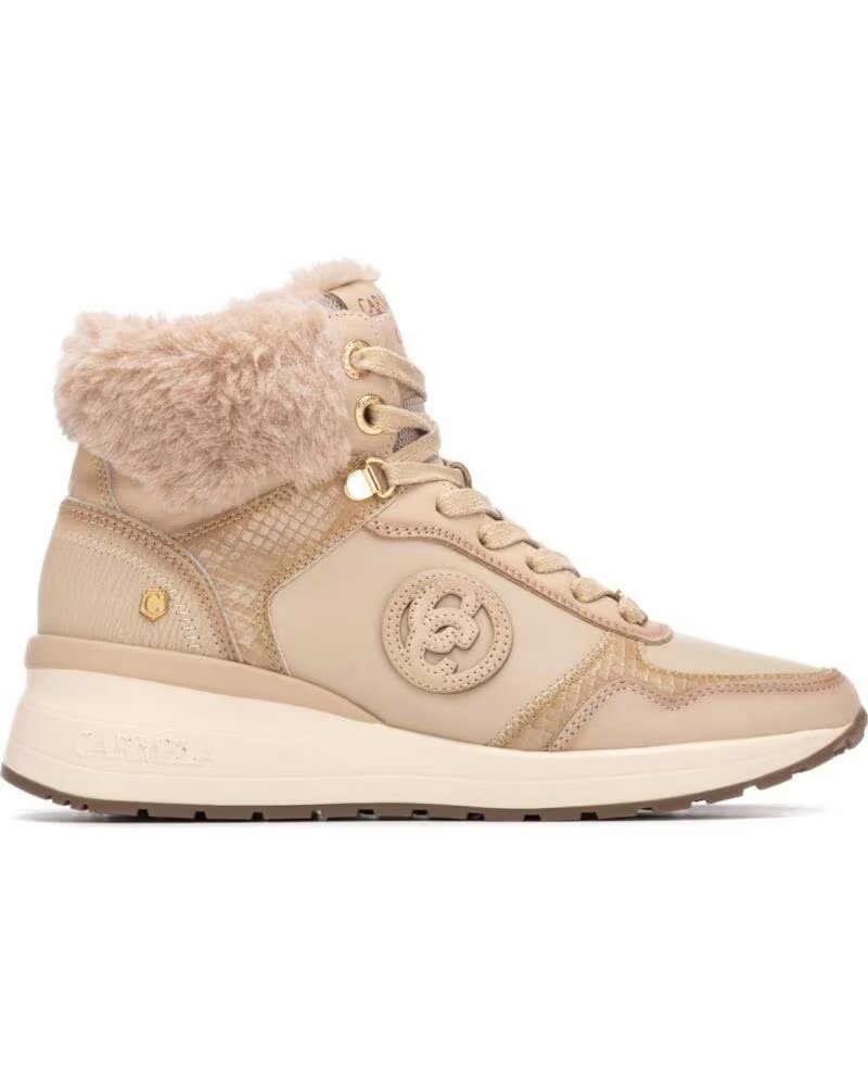 BOTÍN CARMELA 162654 BEIGE CON PELO