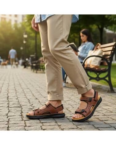 TIMBOS SANDÁLIA BIO 133247 PARA HOMEM NA COR CAMELO MARRóN