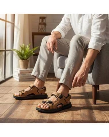TIMBOS Sandalia bio de hombre color kaki 133246 MARRóN