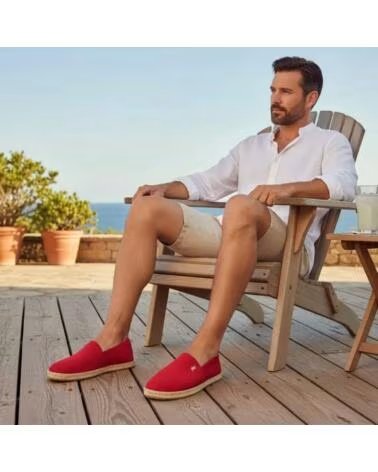 TIMBOS ESPADRILLE EN SPARTE POUR HOMME, MODÈLE 133233, COULEUR ROUGE ROJO