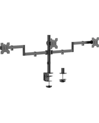 AISENS Soporte de Mesa para 3 Monitores DT27TSR-281- Giratorio- Inclinable- hasta 10kg