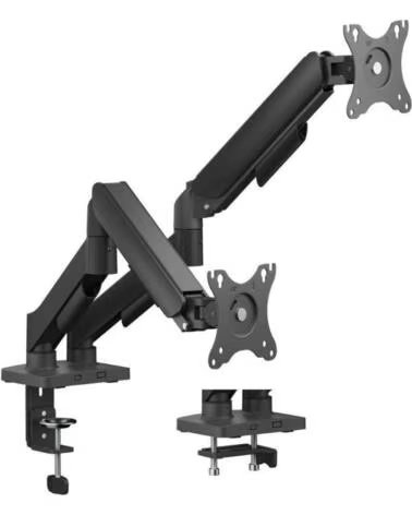 AISENS Soporte de Mesa con Contrapeso para 2 Monitores DT32TSR-357- Giratorio- Inclinable- hasta 9kg