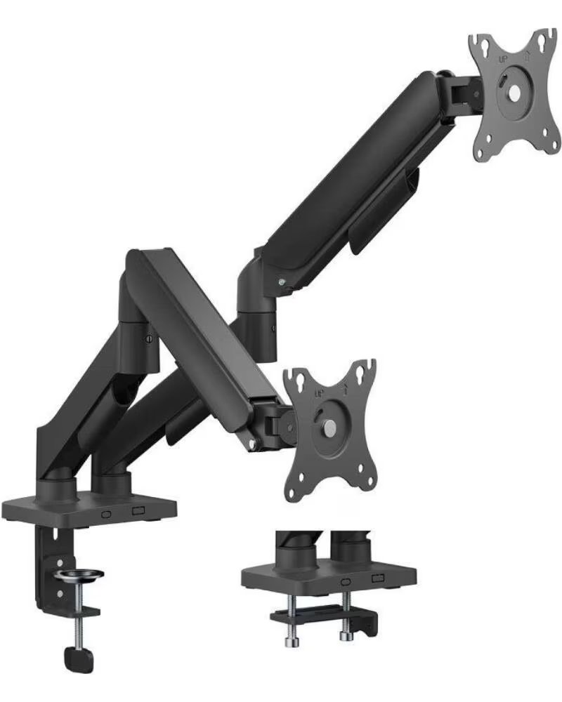 AISENS Soporte de Mesa con Contrapeso para 2 Monitores DT32TSR-357- Giratorio- Inclinable- hasta 9kg