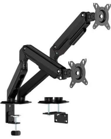 AISENS Soporte de Mesa con Contrapeso para 2 Monitores DT32TSR-451- Giratorio- Inclinable- hasta 9kg
