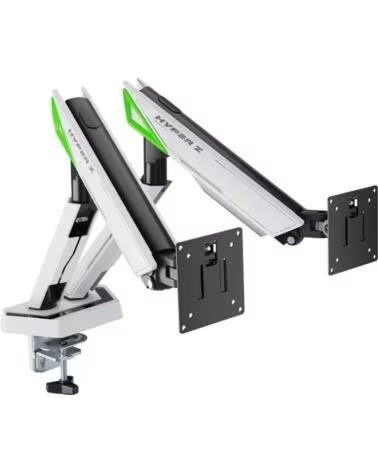 AISENS Soporte de Mesa Gaming con Contrapeso para 2 Monitores DT38TSR-345- Giratorio- Inclinable- hasta 16kg