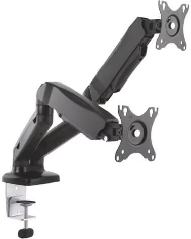 AISENS Soporte de Mesa con Contrapeso para 2 Monitores DT27TSR-045- Giratorio- Inclinable- hasta 9kg