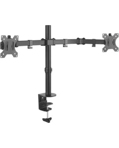 AISENS Soporte de Mesa para 2 Monitores DT32TSR-041- Giratorio- Inclinable- hasta 8kg