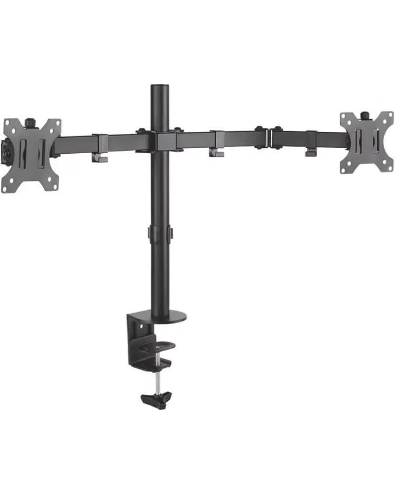 AISENS Soporte de Mesa para 2 Monitores DT32TSR-041- Giratorio- Inclinable- hasta 8kg
