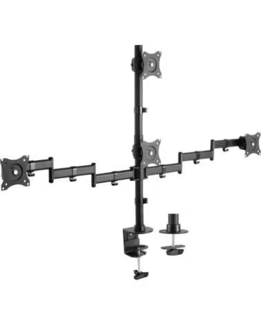 AISENS Soporte de Mesa para 4 Monitores y TV DT27TSR-379- Giratorio- Inclinable- hasta 8kg