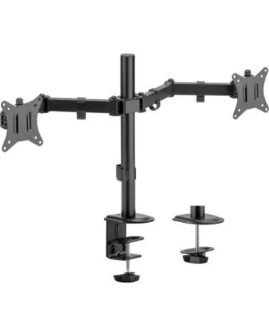 AISENS Soporte de Mesa para 2 Monitores o TV DT32TSR-149- Giratorio- Inclinable- hasta 9kg