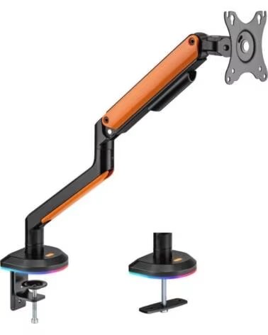 AISENS Soporte de Mesa Gaming con Contrapeso para Monitor y TV DT32TSR-249- Giratorio- Inclinable- hasta 9kg- con Iluminacion RG