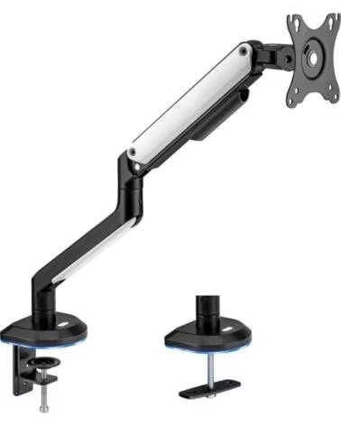 AISENS Soporte de Mesa Gaming con Contrapeso para Monitor DT32TSR-295- Giratorio- Inclinable- hasta 9kg- con Iluminacion RGB