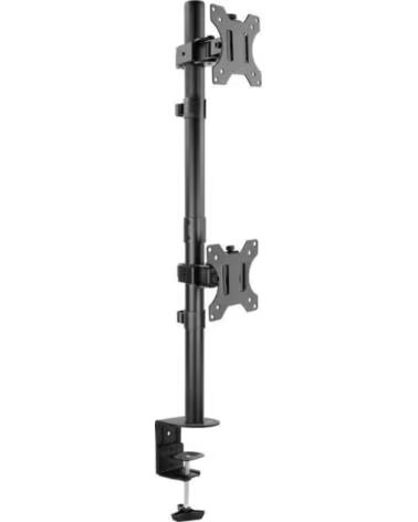TOOQ Soporte de Mesa para 2 Monitores DB1233TNV-B- Giratorio- Inclinable- hasta 8kg