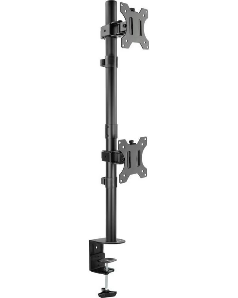 TOOQ Soporte de Mesa para 2 Monitores DB1233TNV-B- Giratorio- Inclinable- hasta 8kg
