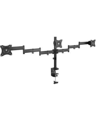 TOOQ Soporte de Mesa para 3 Monitores DB1327TN-B- Giratorio- Inclinable- hasta 8kg