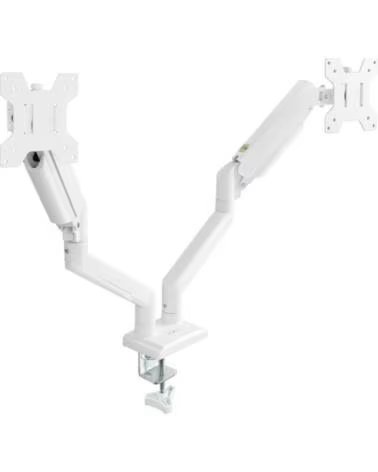 TOOQ Soporte de Mesa para 2 Monitores DB1434TNR-W- Giratorio- Inclinable- hasta 10kg