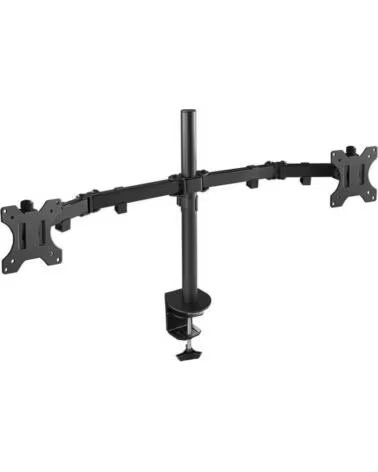 TOOQ Soporte de Mesa para 2 Monitores DB1232TN-B- Giratorio- Inclinable- hasta 8kg