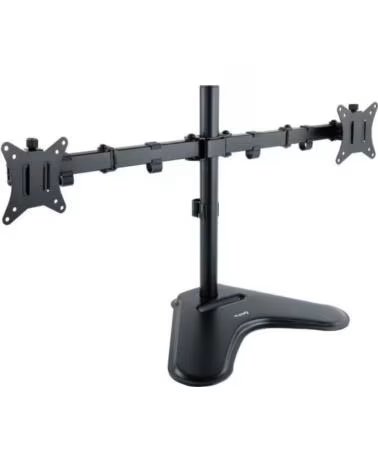 TOOQ Soporte de Sobremesa para 2 Monitores DB1702TN-B- Giratorio- Inclinable- hasta 9kg