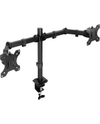 TOOQ Soporte de Mesa para 2 Monitores DB1802TN-B- Giratorio- Inclinable- hasta 8kg