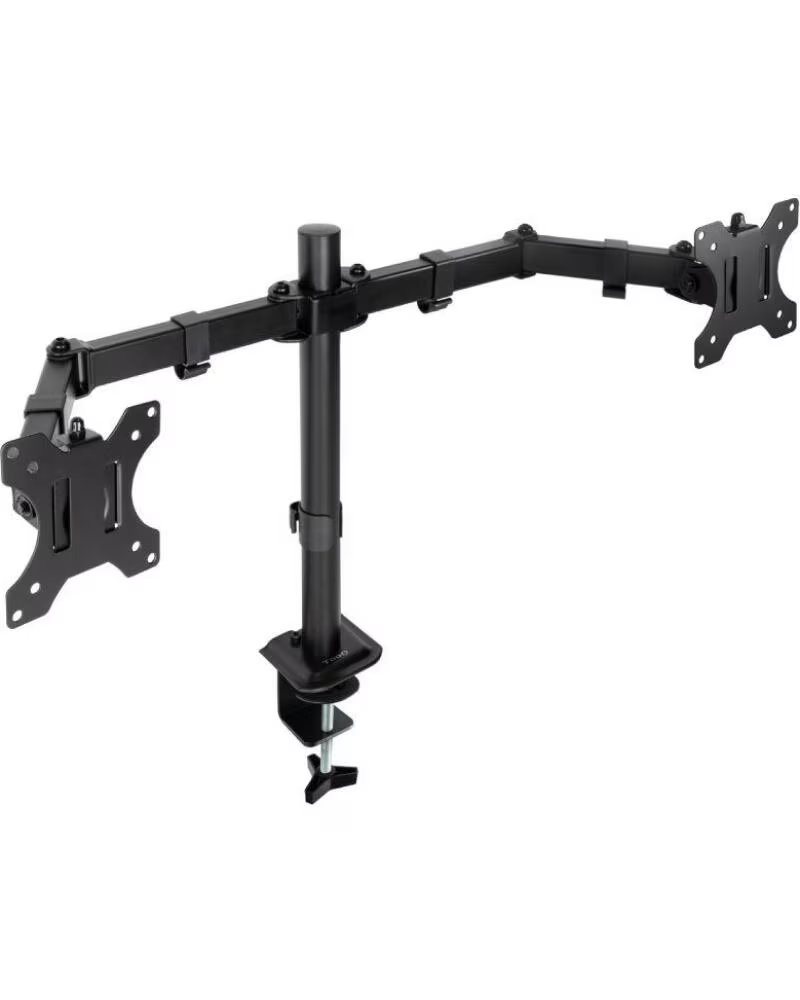TOOQ Soporte de Mesa para 2 Monitores DB1802TN-B- Giratorio- Inclinable- hasta 8kg