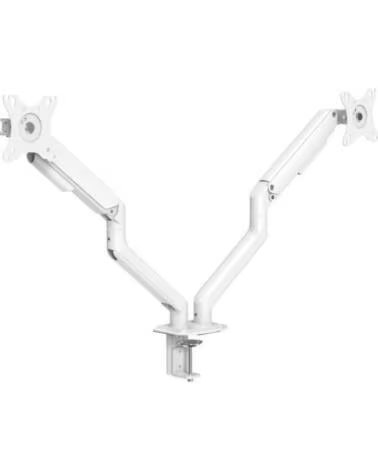 TOOQ Soporte de Mesa para 2 Monitores DB4132TNR-W- Giratorio- Inclinable- hasta 9kg