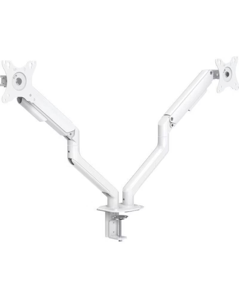 TOOQ Soporte de Mesa para 2 Monitores DB4132TNR-W- Giratorio- Inclinable- hasta 9kg