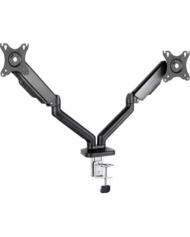 TOOQ Soporte de Mesa para 2 Monitores DB5132TNR-B- Giratorio- Inclinable- hasta 9kg