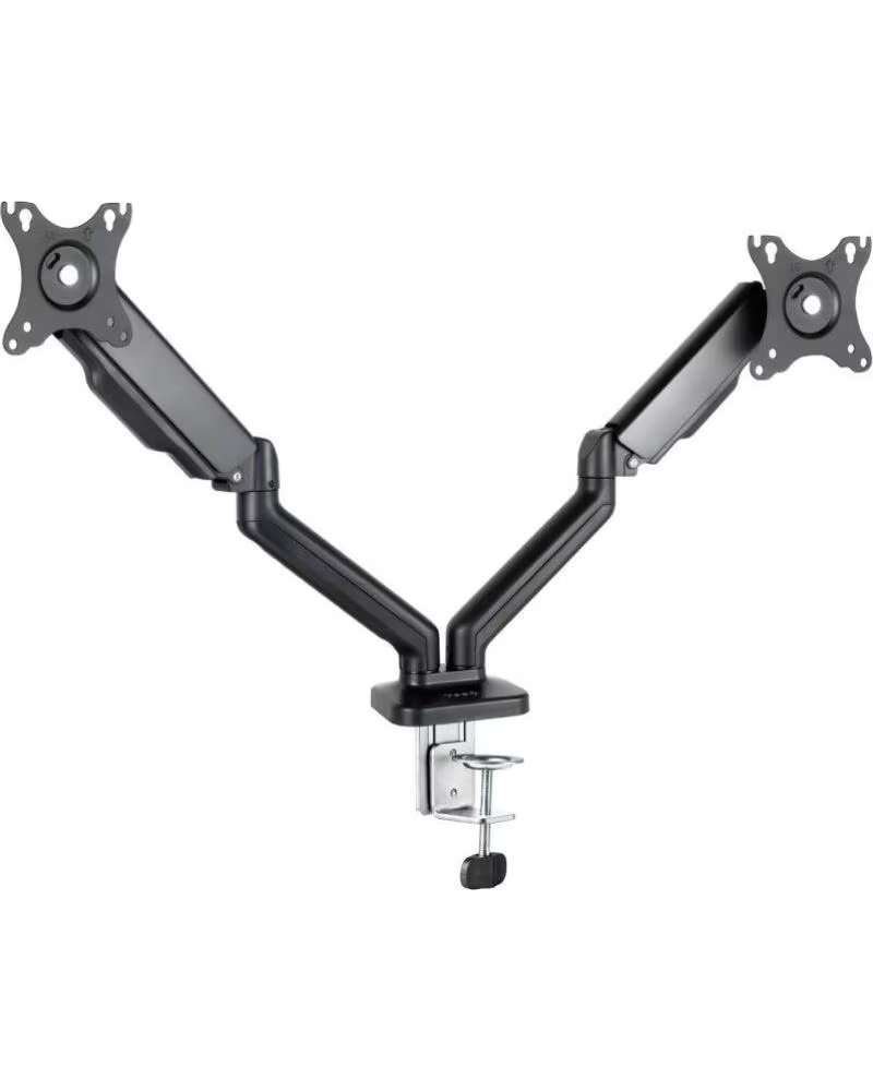 TOOQ Soporte de Mesa para 2 Monitores DB5132TNR-B- Giratorio- Inclinable- hasta 9kg