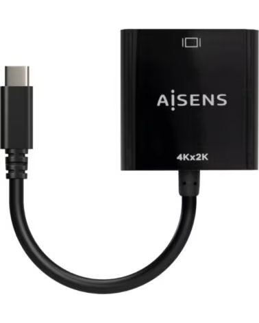 AISENS Conversor HDMI 4K 30Hz A109-0684- HDMI Hembra - USB Tipo-C Macho- 15cm- Negro