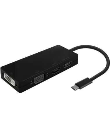 AISENS Conversor USB Tipo-C A109-0679- HDMI Hembra - VGA Hembra - DVI Hembra - DisplayPort Hembra- 15cm- Negro