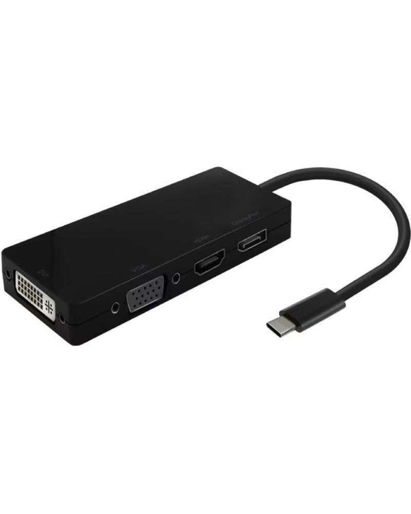 AISENS Conversor USB Tipo-C A109-0679- HDMI Hembra - VGA Hembra - DVI Hembra - DisplayPort Hembra- 15cm- Negro