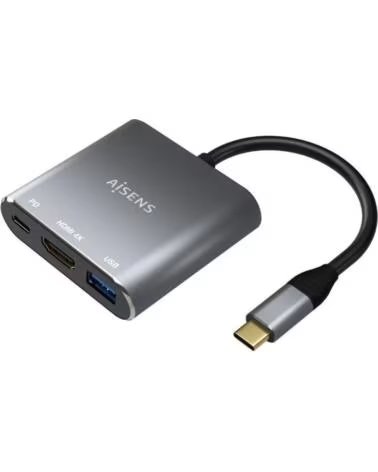 AISENS Conversor A109-0669- USB Tipo-C Macho- HDMI Hembra - USB Hembra - USB Tipo-C Hembra- 15cm- Gris