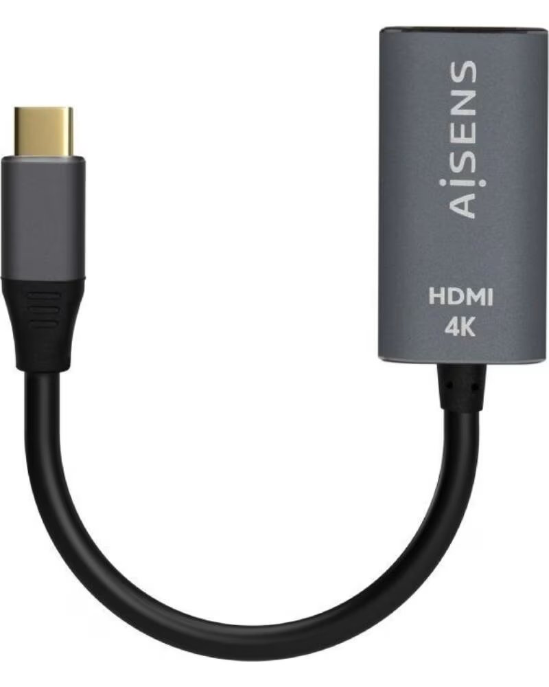 AISENS Conversor HDMI 4K 60Hz A109-0683- HDMI Hembra - USB Tipo-C Macho- 15cm- Gris