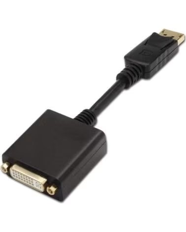 AISENS Conversor A125-0133- DisplayPort Macho - DVI Hembra- 15cm- Negro