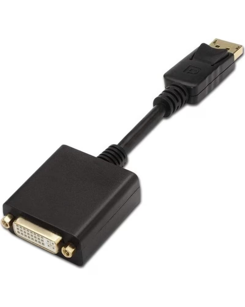 AISENS Conversor A125-0133- DisplayPort Macho - DVI Hembra- 15cm- Negro