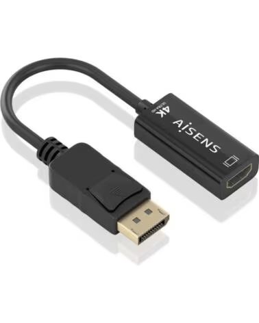 AISENS Conversor A125-0905- DisplayPort Macho - HDMI Hembra- 15cm- Negro