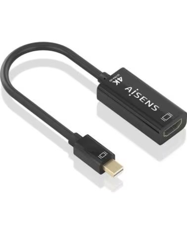 AISENS Conversor A125-0904- Mini DisplayPort Macho - HDMI Hembra- 15cm- Negro